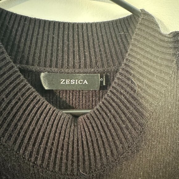 Turtleneck Long Sleeve Striped Ribbed Knit Pulllover Sweater - Picture 3 of 3